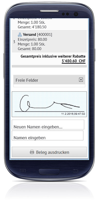 Faire signer directement une commande avec SelectLine Mobile